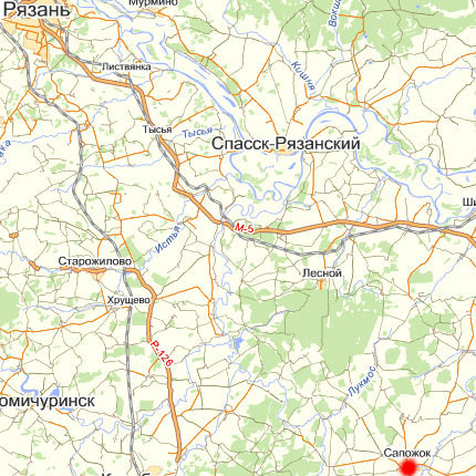 Фрагмент карты Рязанской области